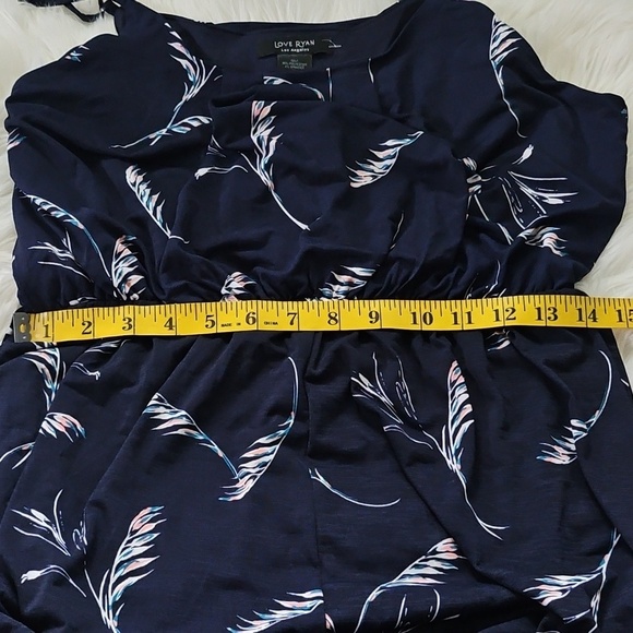 Love Ryan Navy Blue with Print Spaghetti Strap Jumpsuit - Picture 15 of 16